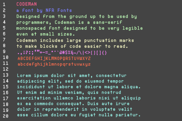 Codeman: A Modern Font for Creative Makers